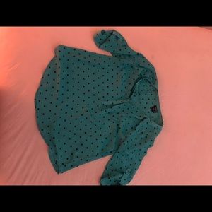 Torrid Teal W black Hearts Blouse